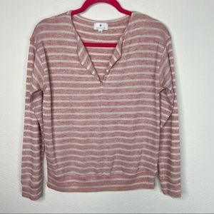 Socialite Pink/White Striped Pullover Sweater Size S